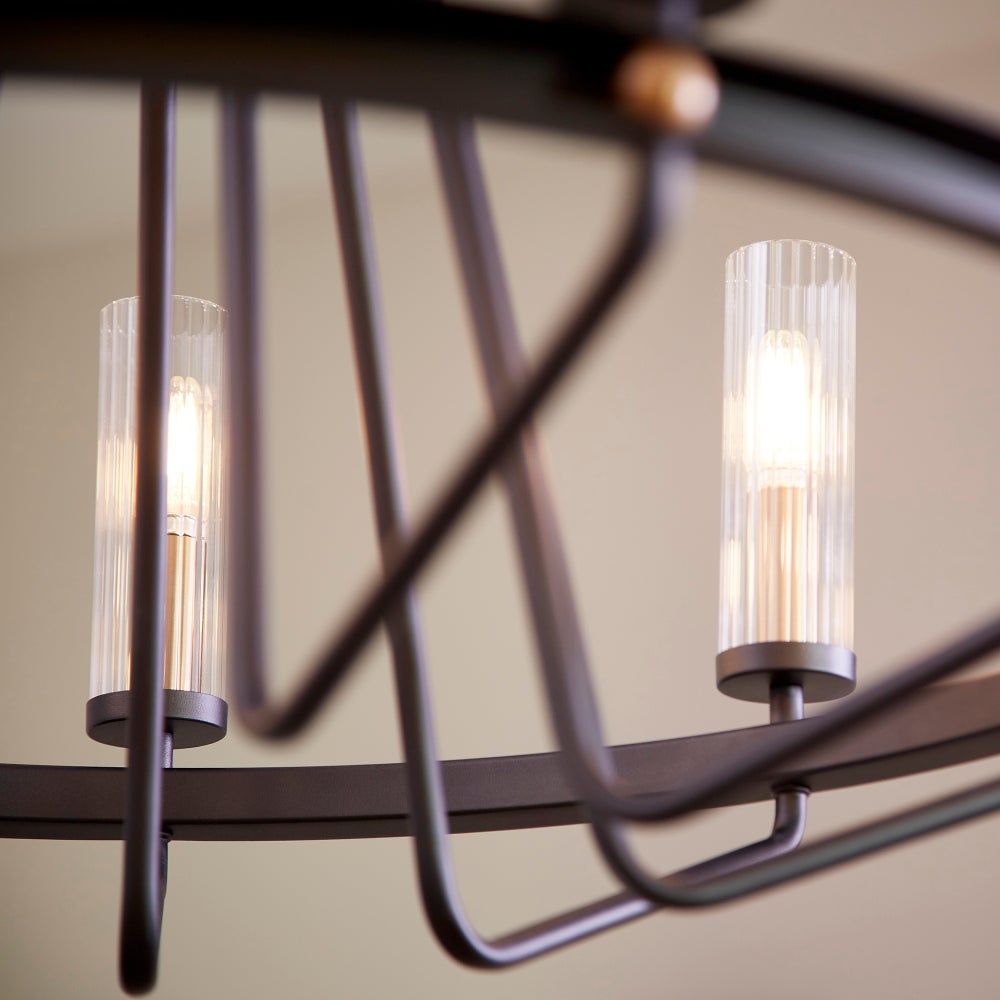 EMPIRE 9-Light Black/Aged Brass Chandelier