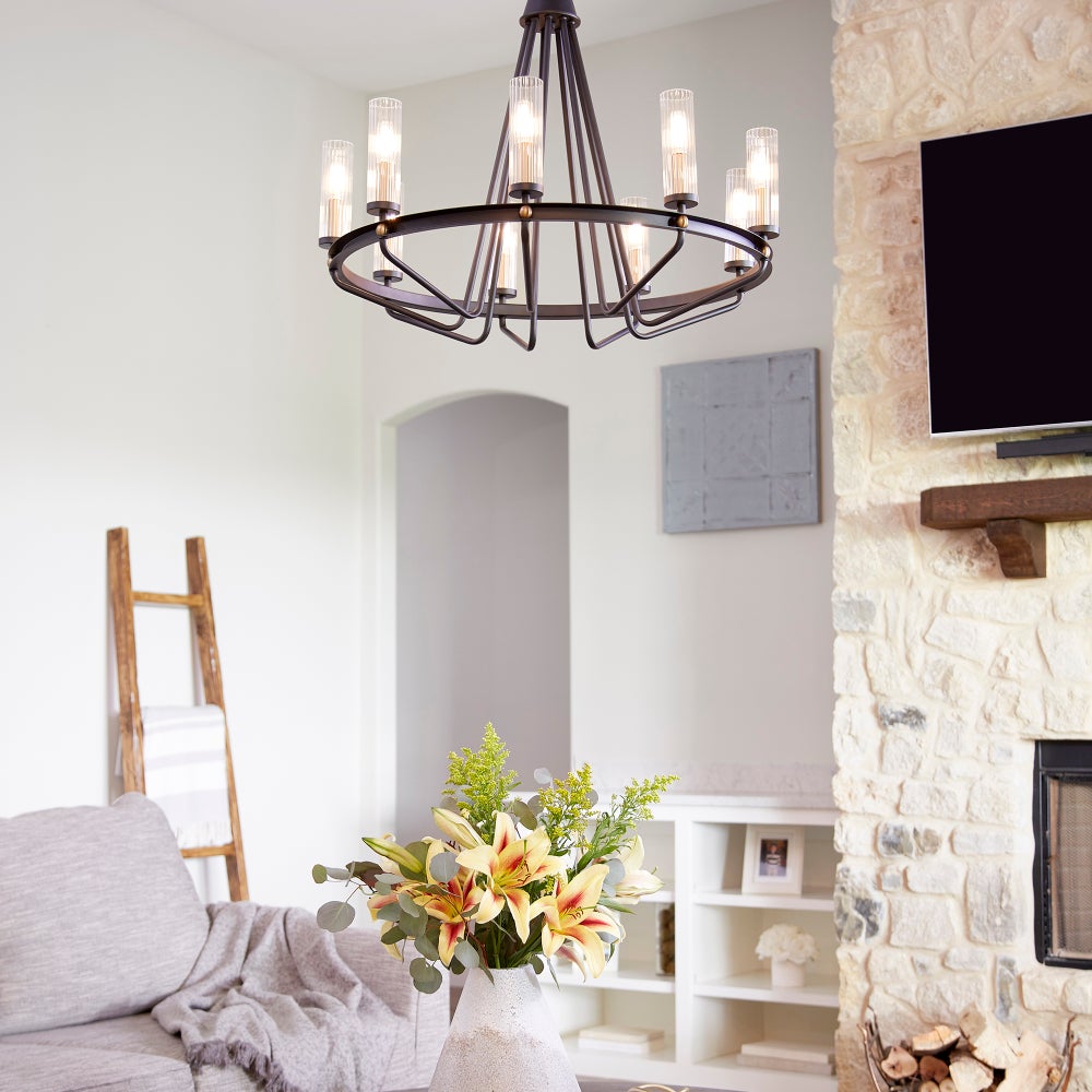 EMPIRE 9-Light Black/Aged Brass Chandelier