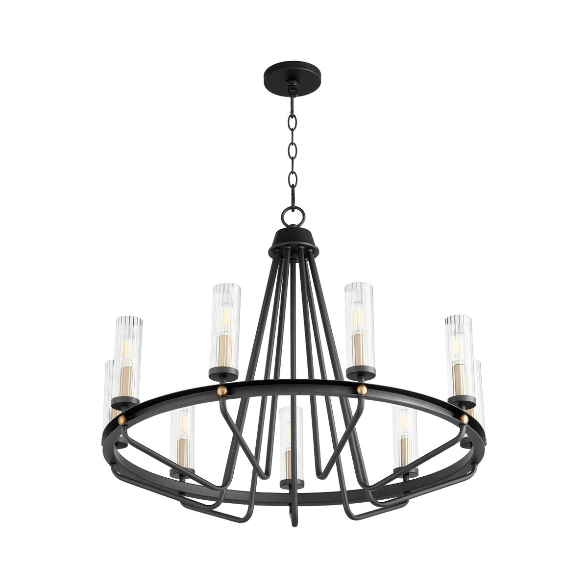 EMPIRE 9-Light Black/Aged Brass Chandelier