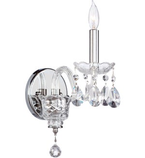 Bohemian Katerina 1 Light Traditional Chrome Imperial Crystal Wall Sconce