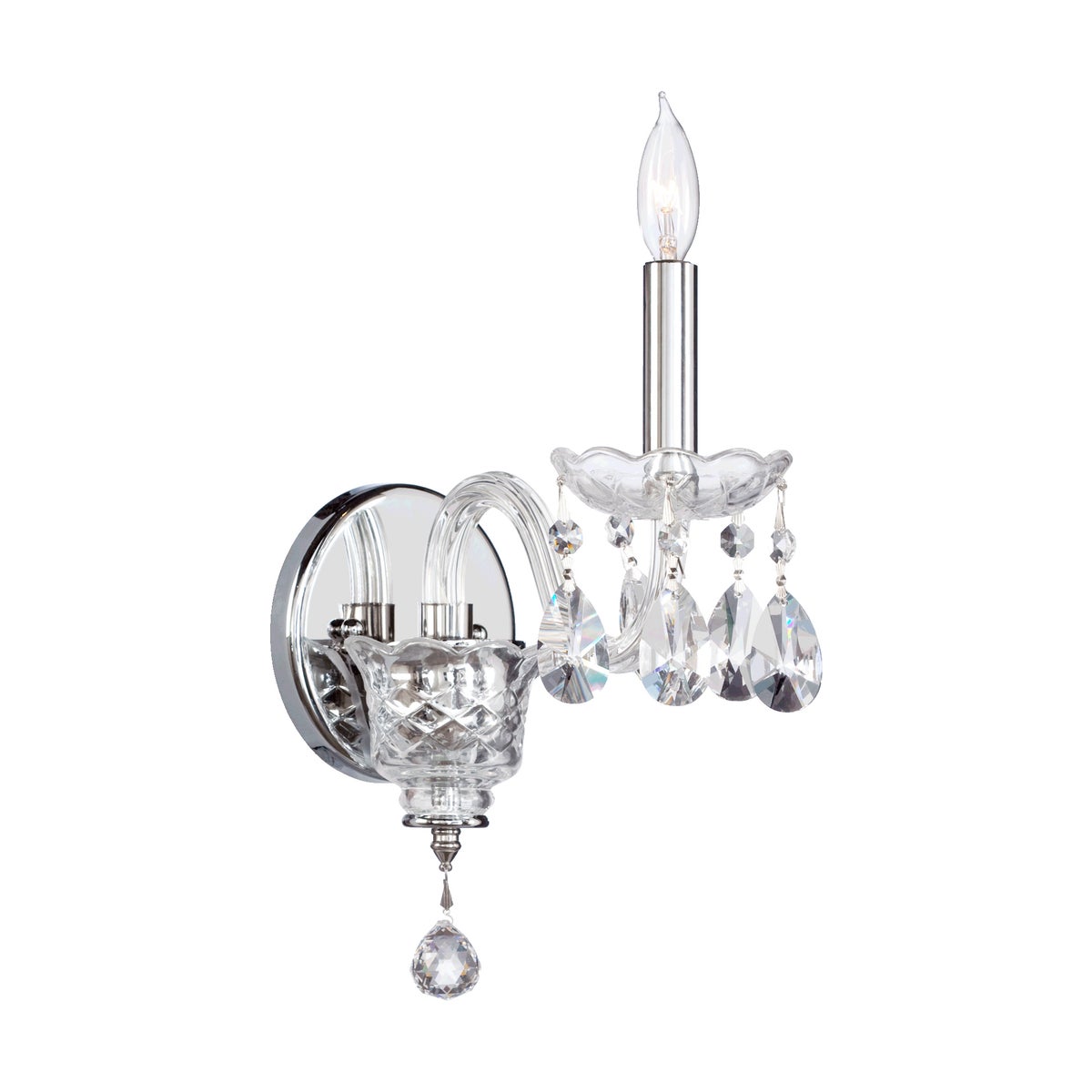 Bohemian Katerina 1 Light Traditional Chrome Imperial Crystal Wall Sconce