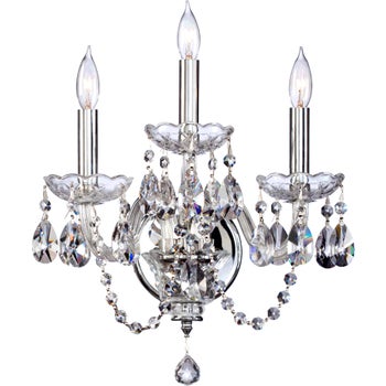 Bohemian Katerina 3 Light Traditional Chrome Imperial Crystal Wall Sconce
