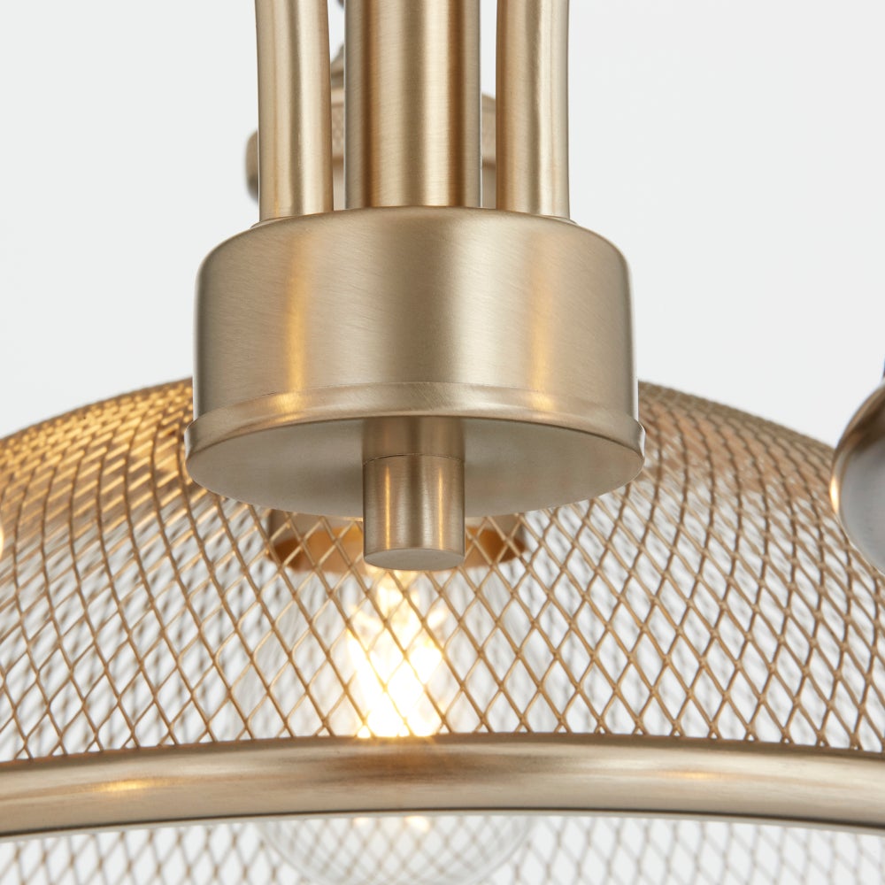 Omni 3 Light Industrial Aged Brass Chandelier