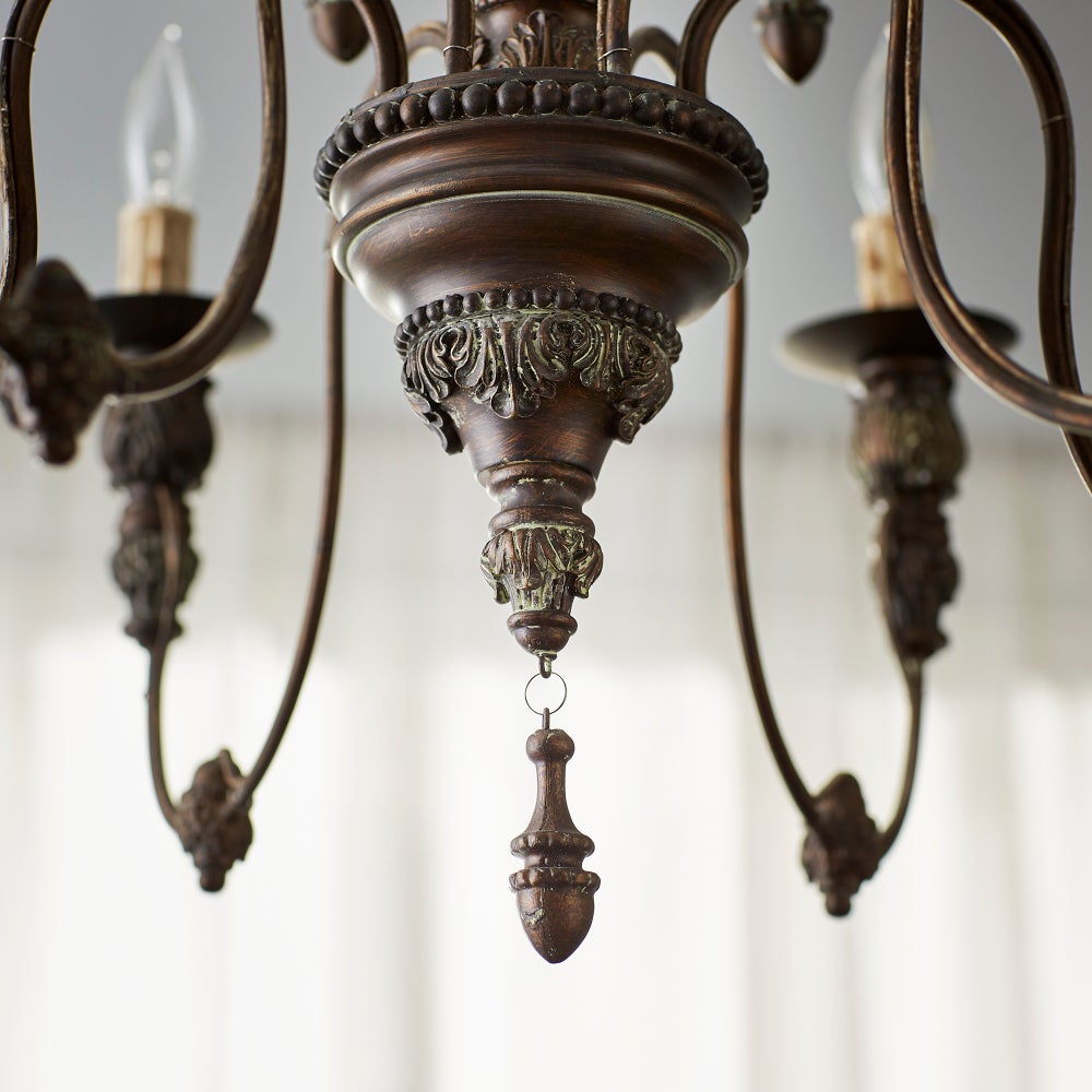 Salento 6 Light Vintage Copper Transitional Chandelier