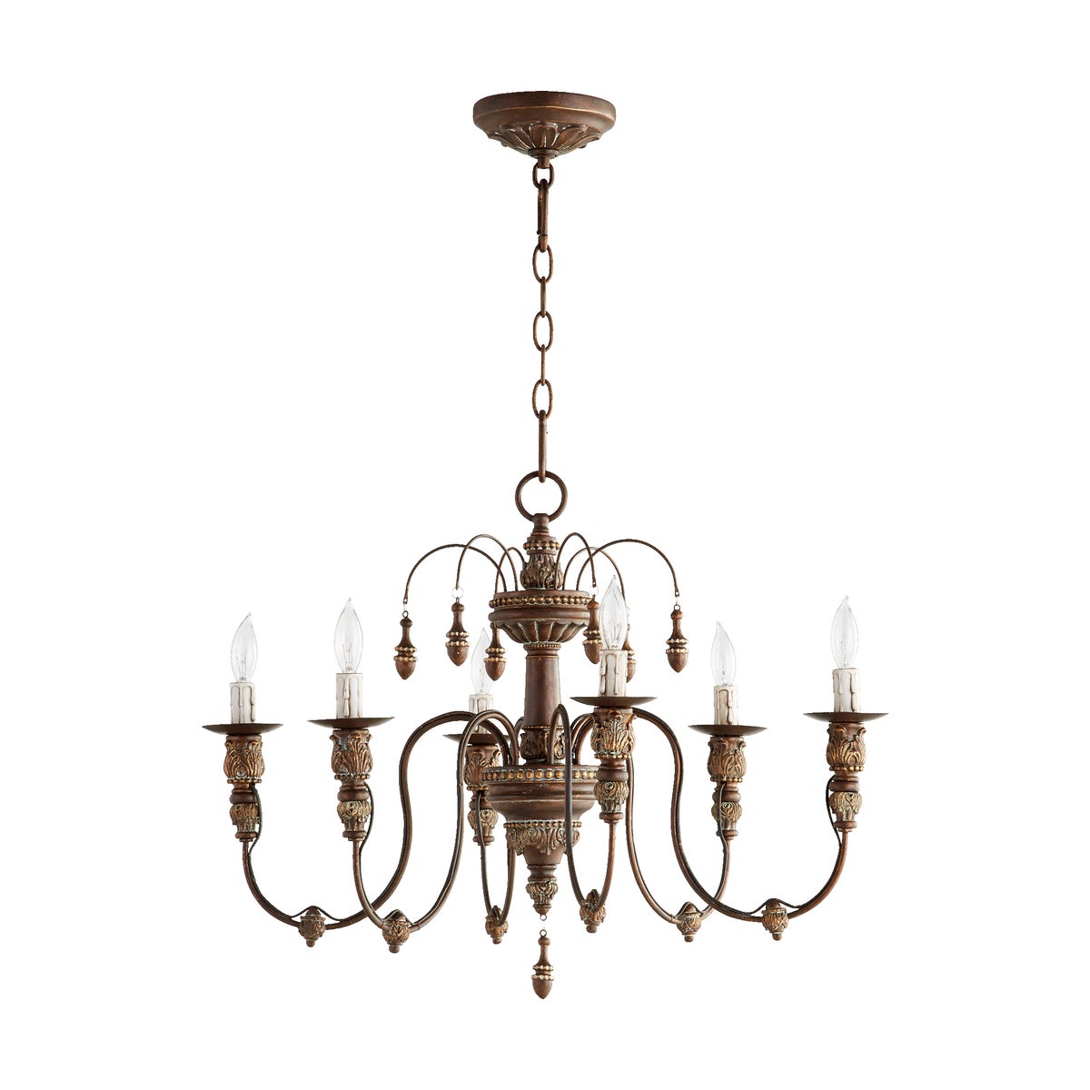 Salento 6 Light Vintage Copper Transitional Chandelier