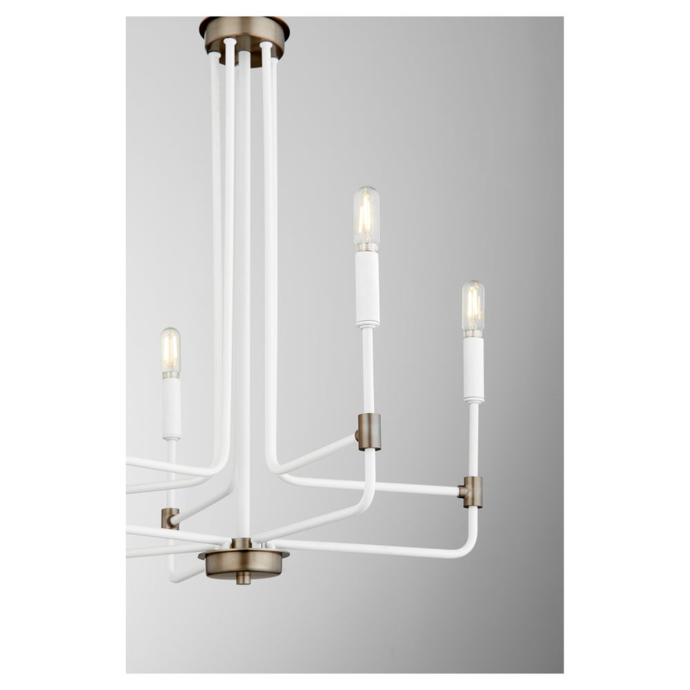 DAVIES 5 Light Chandelier - Studio White/Dark Brass