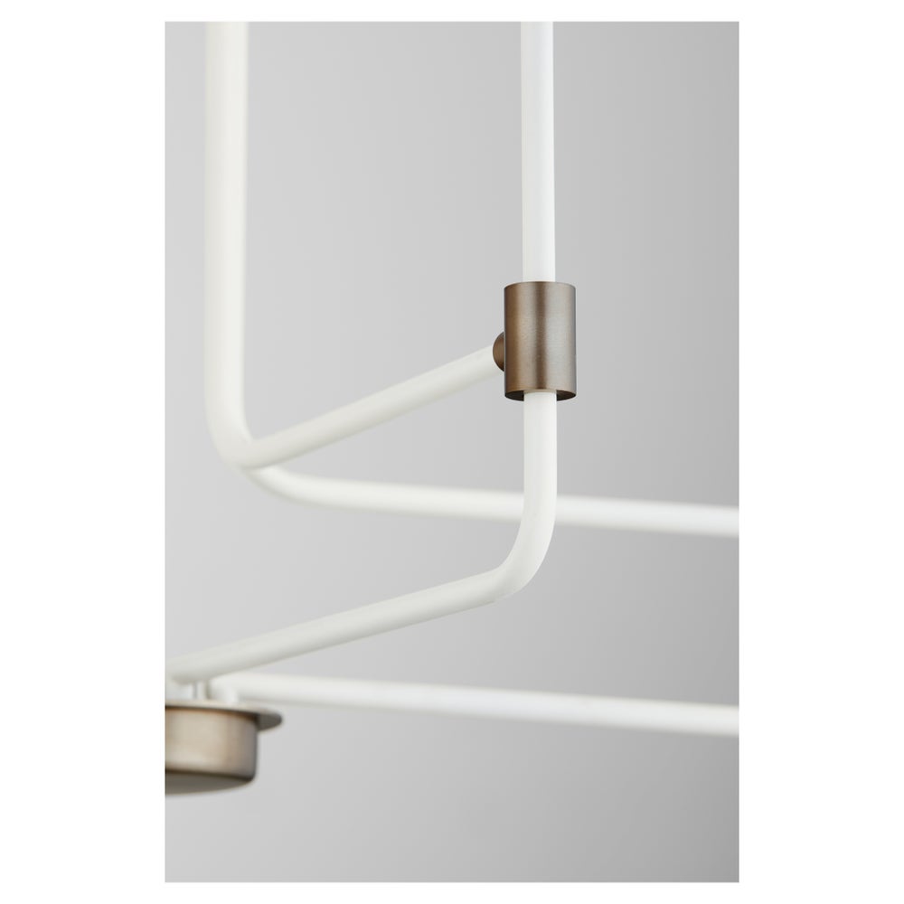 DAVIES 5 Light Chandelier - Studio White/Dark Brass
