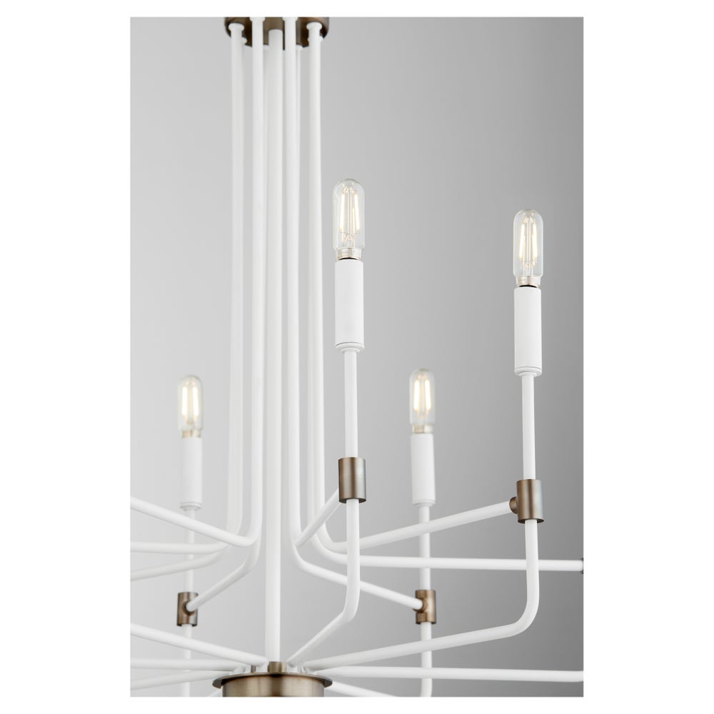 DAVIES 8 Light Chandelier - Studio White/Dark Brass
