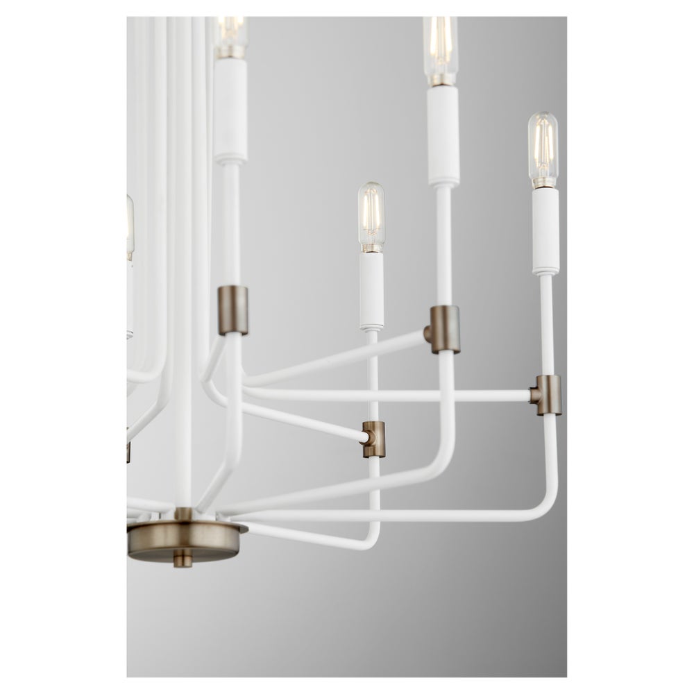 DAVIES 8 Light Chandelier - Studio White/Dark Brass