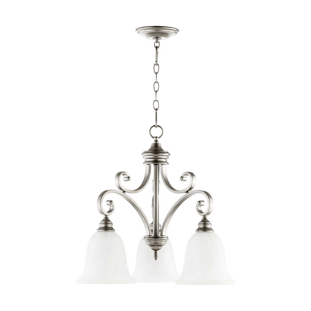Bryant 3 Light Traditional Classic Nickel Chandelier