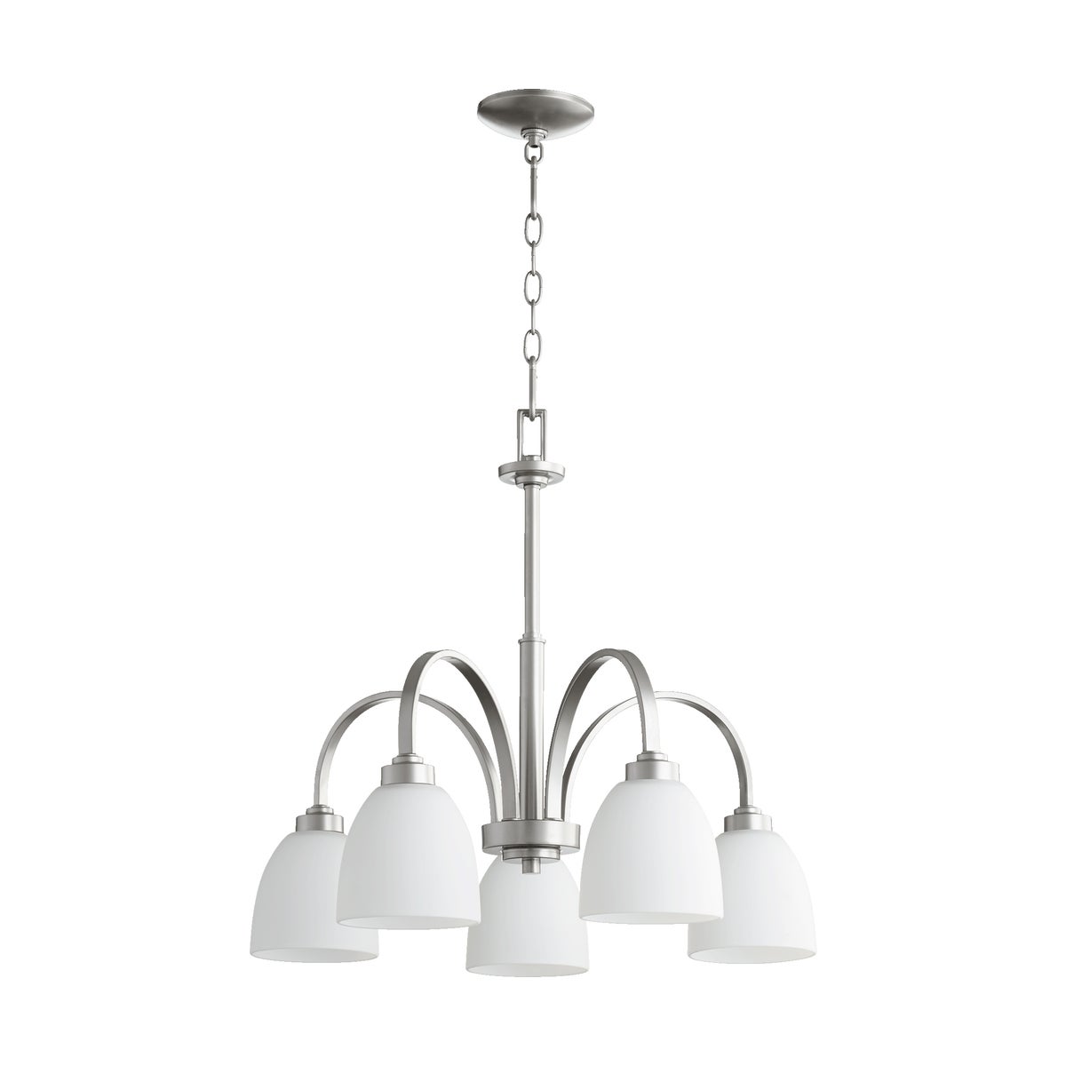 Reyes 5 Light Transitional Classic Nickel Chandelier