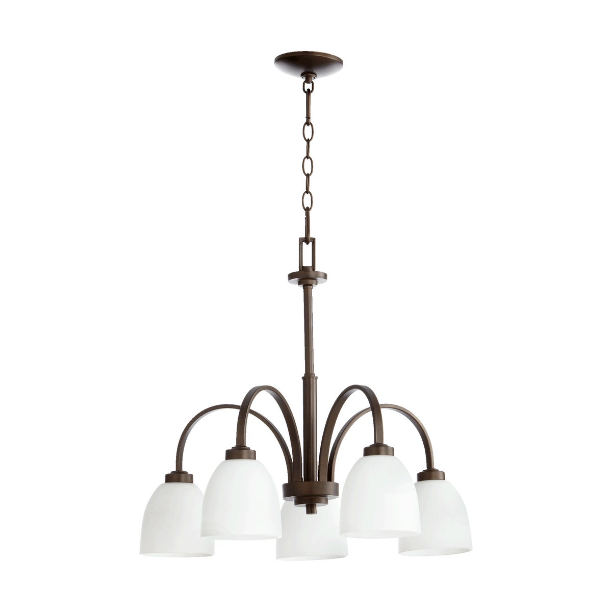 Reyes 5 Light Transitional Oiled Bronze Chandelier