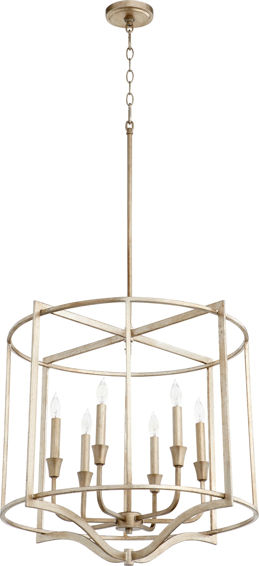 MARQUEE 6 Light Nook - Aged Silver Leaf - chandelier