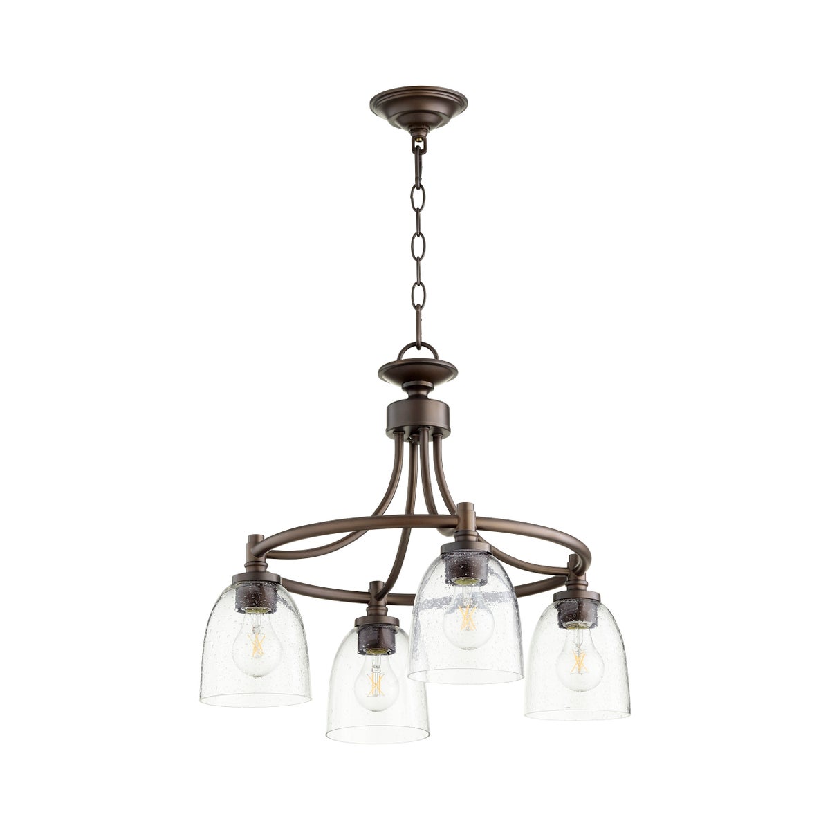 Rossington 4 Light Transitional Oiled Bronze Chandelier