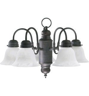 5 Light Traditional Oiled Bronze Chandelier