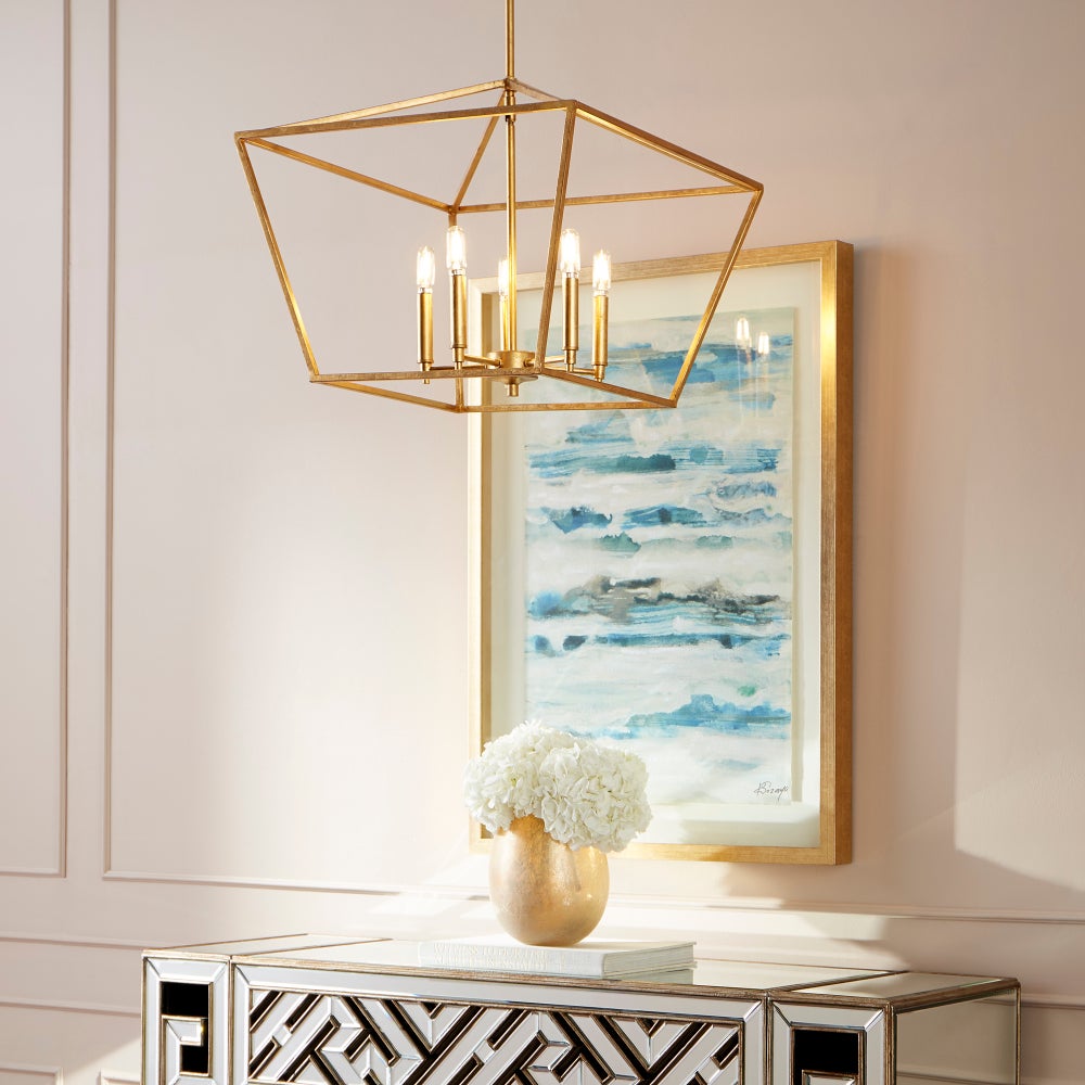 Gabriel 5 Light Traditional Gold Leaf Chandelier