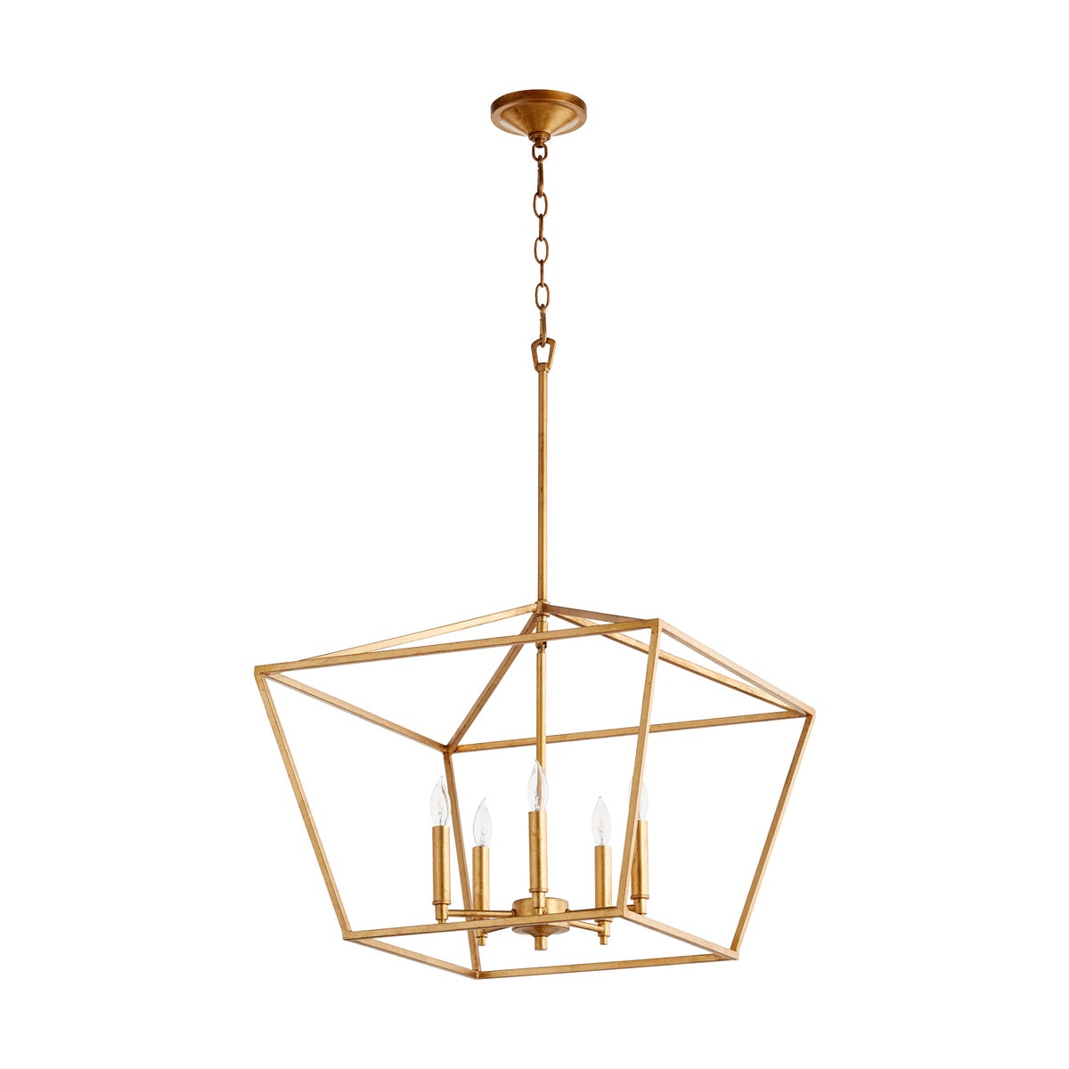 Gabriel 5 Light Traditional Gold Leaf Chandelier