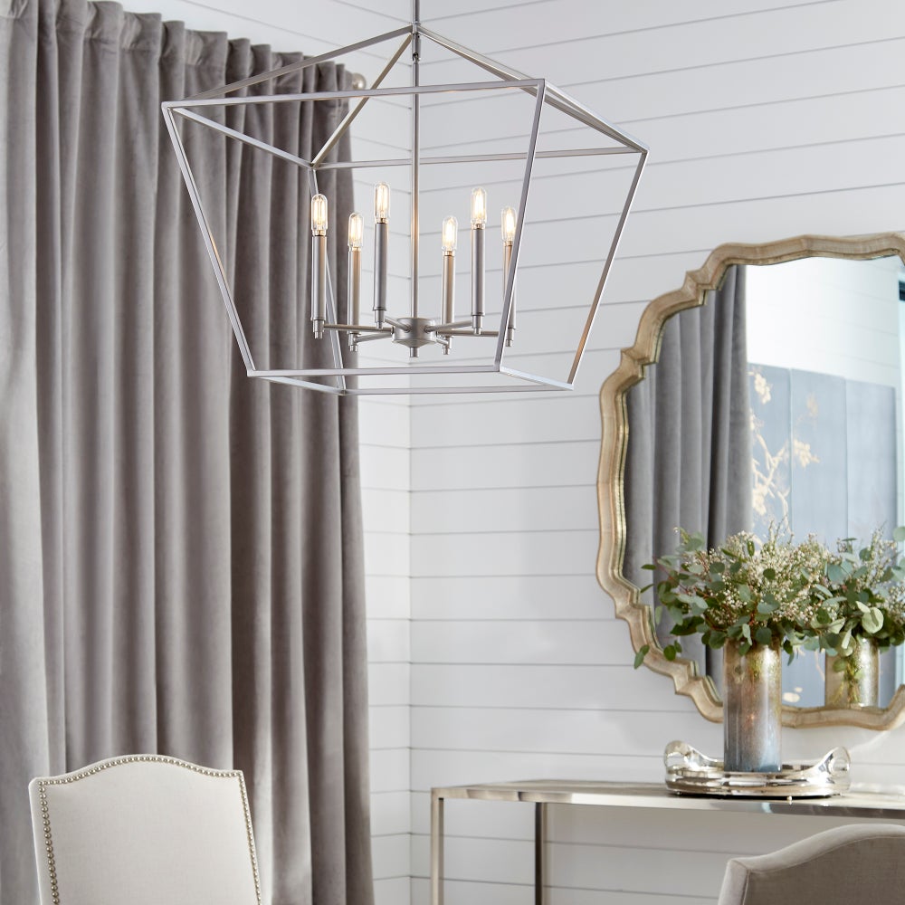 Gabriel 6 Light Traditional Classic Nickel Chandelier
