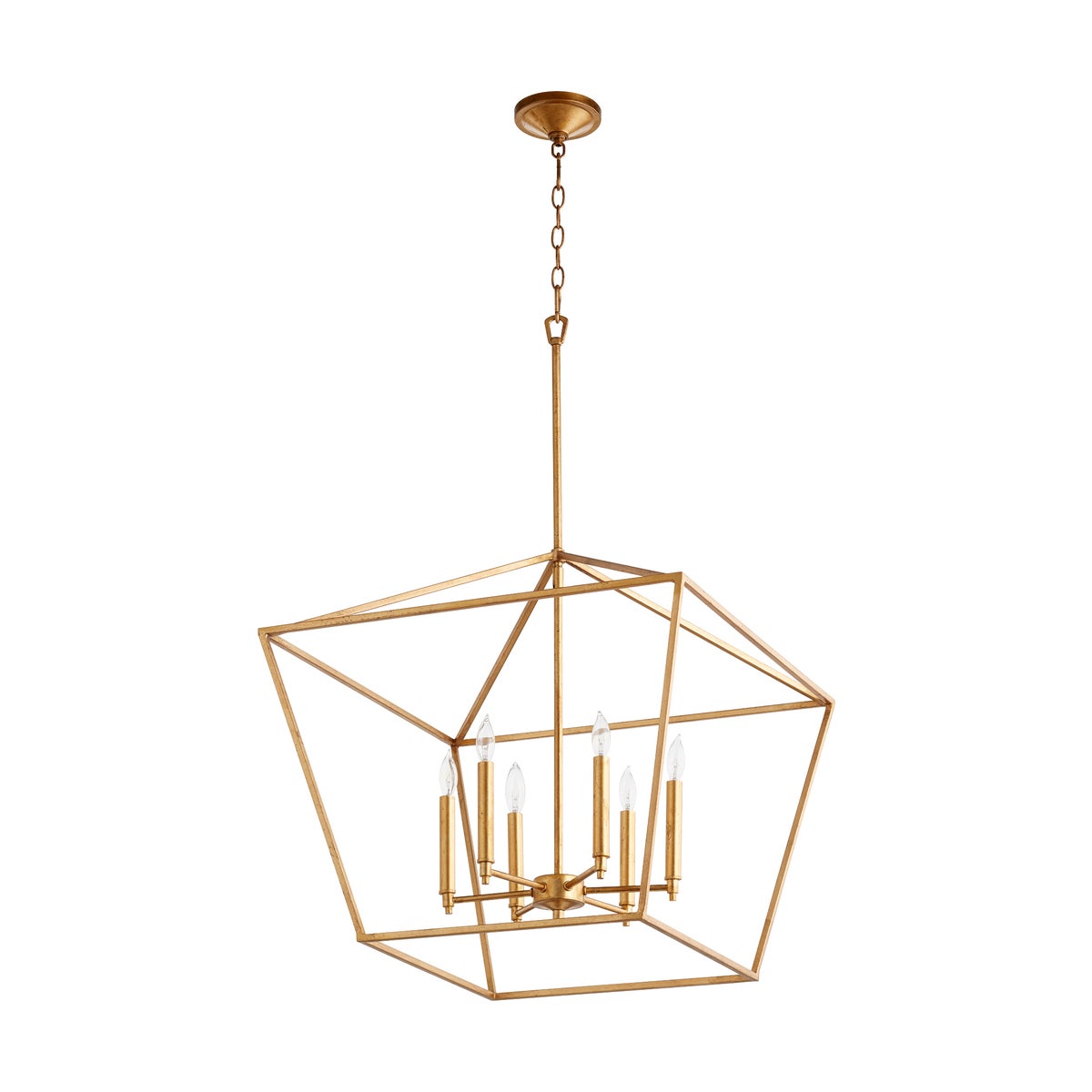 Gabriel 6 Light Traditional Gold Leaf Chandelier