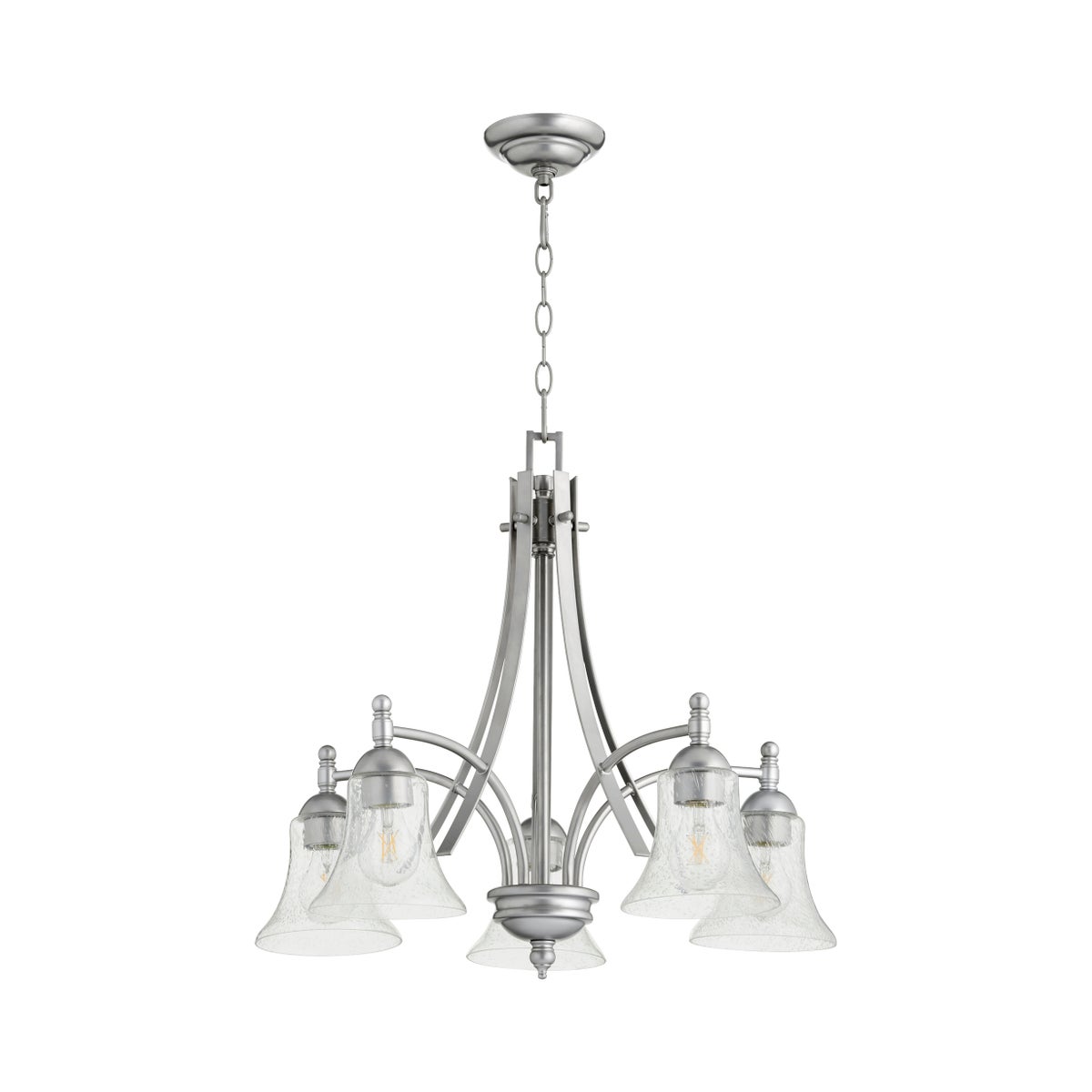 Aspen 5 Light Transitional Classic Nickel Chandelier