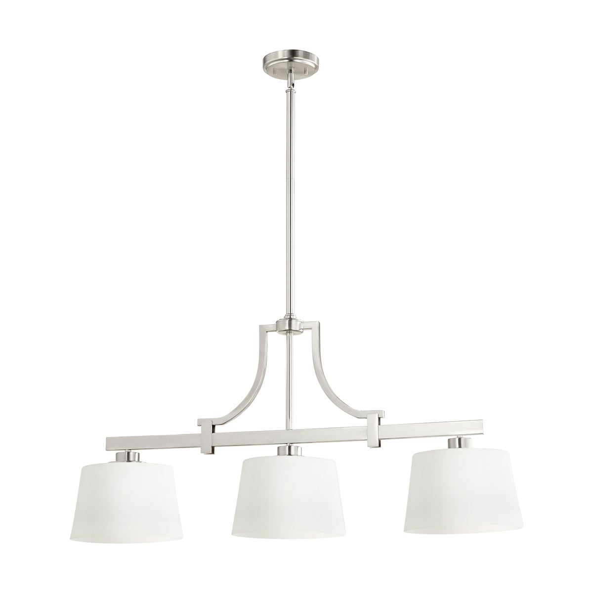 Lancaster 3 Light Transitional Satin Nickel Linear Pendant