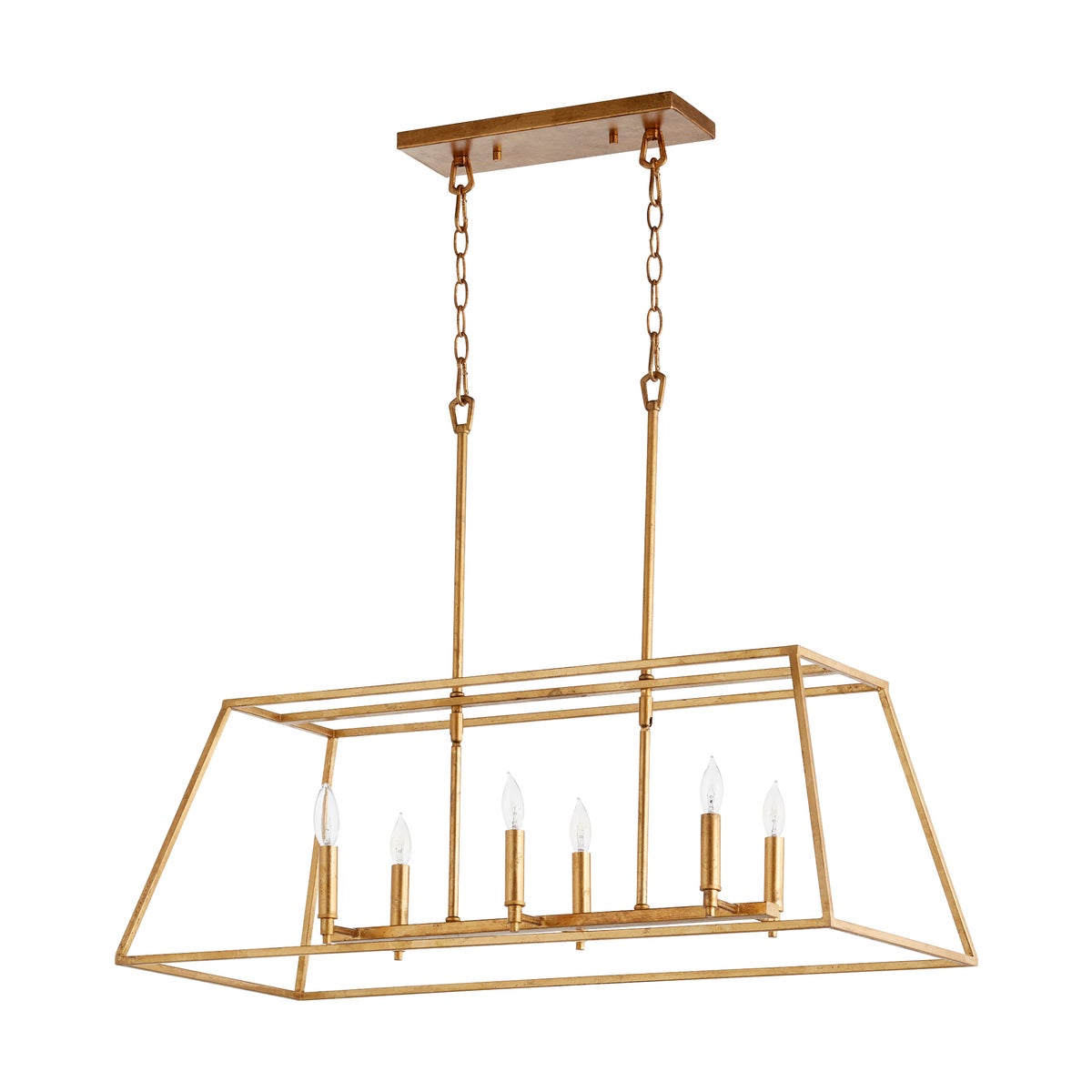 Gabriel Gold Leaf Traditional Linear Pendant