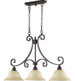 Bryant 3 Light Traditional Oiled Bronze Linear Pendant
