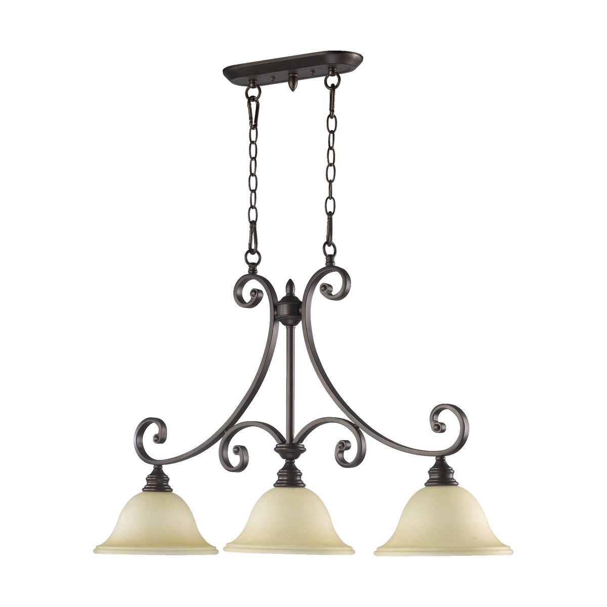 Bryant 3 Light Traditional Oiled Bronze Linear Pendant