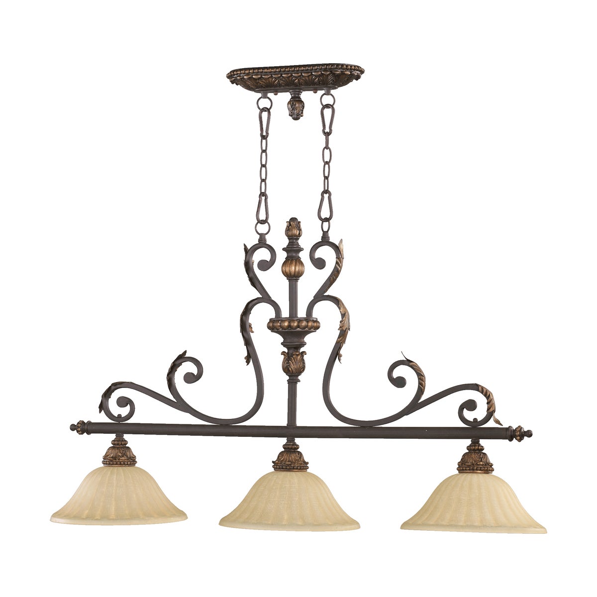 Rio Salado 3 Light Traditional Toasted Sienna Linear Pendant