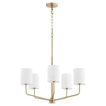 HARMONY 5 Light chandelier- Aged Brass
