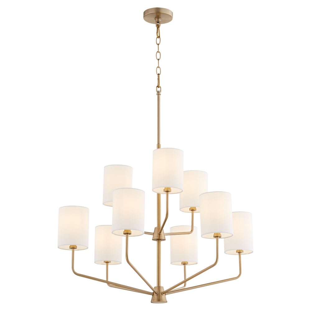 HARMONY 9 Light chandelier- Aged Brass