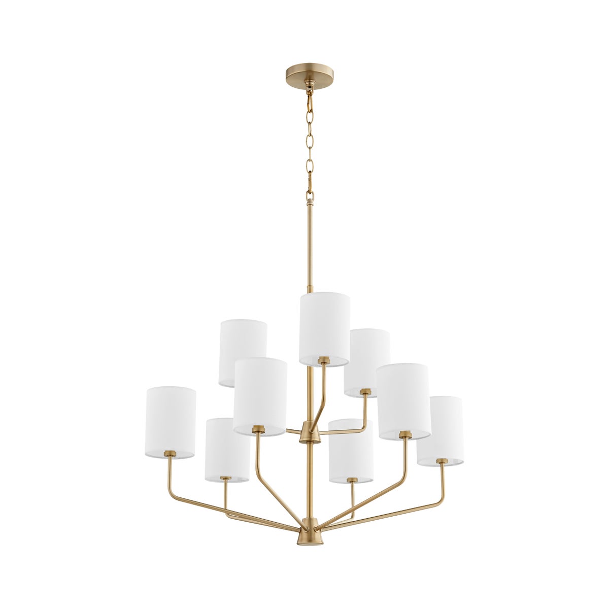 HARMONY 9 Light chandelier- Aged Brass