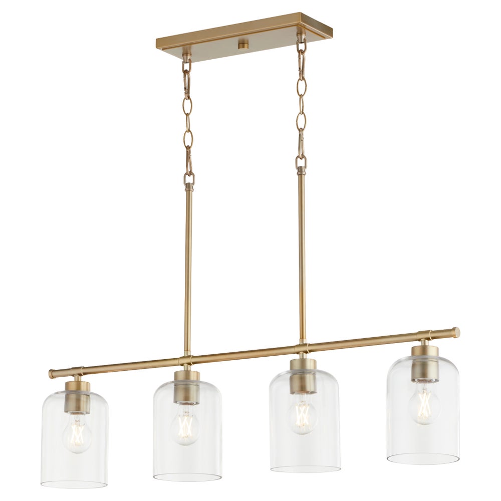 Tribute 4-Light Linear Pendant - Aged Brass