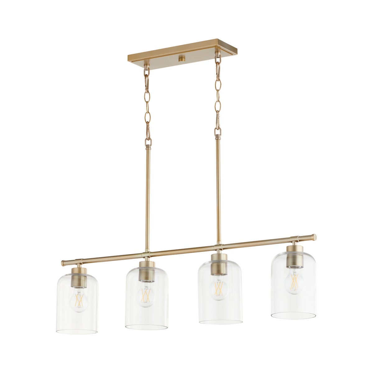 Tribute 4-Light Linear Pendant - Aged Brass
