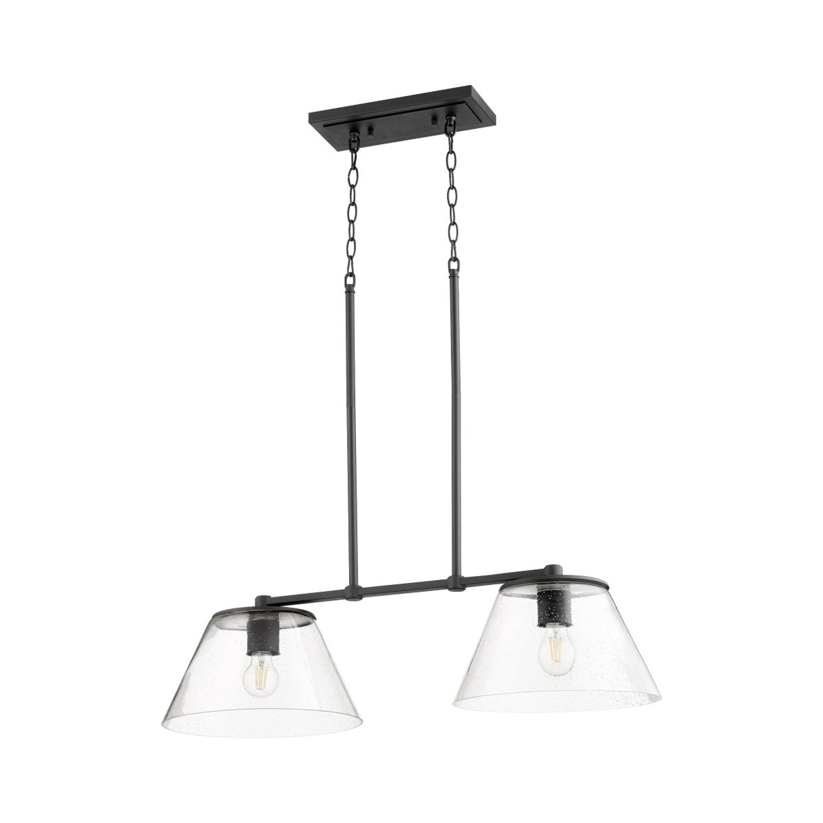 Dunbar 2 Light Soft Contemporary Black Linear Pendant