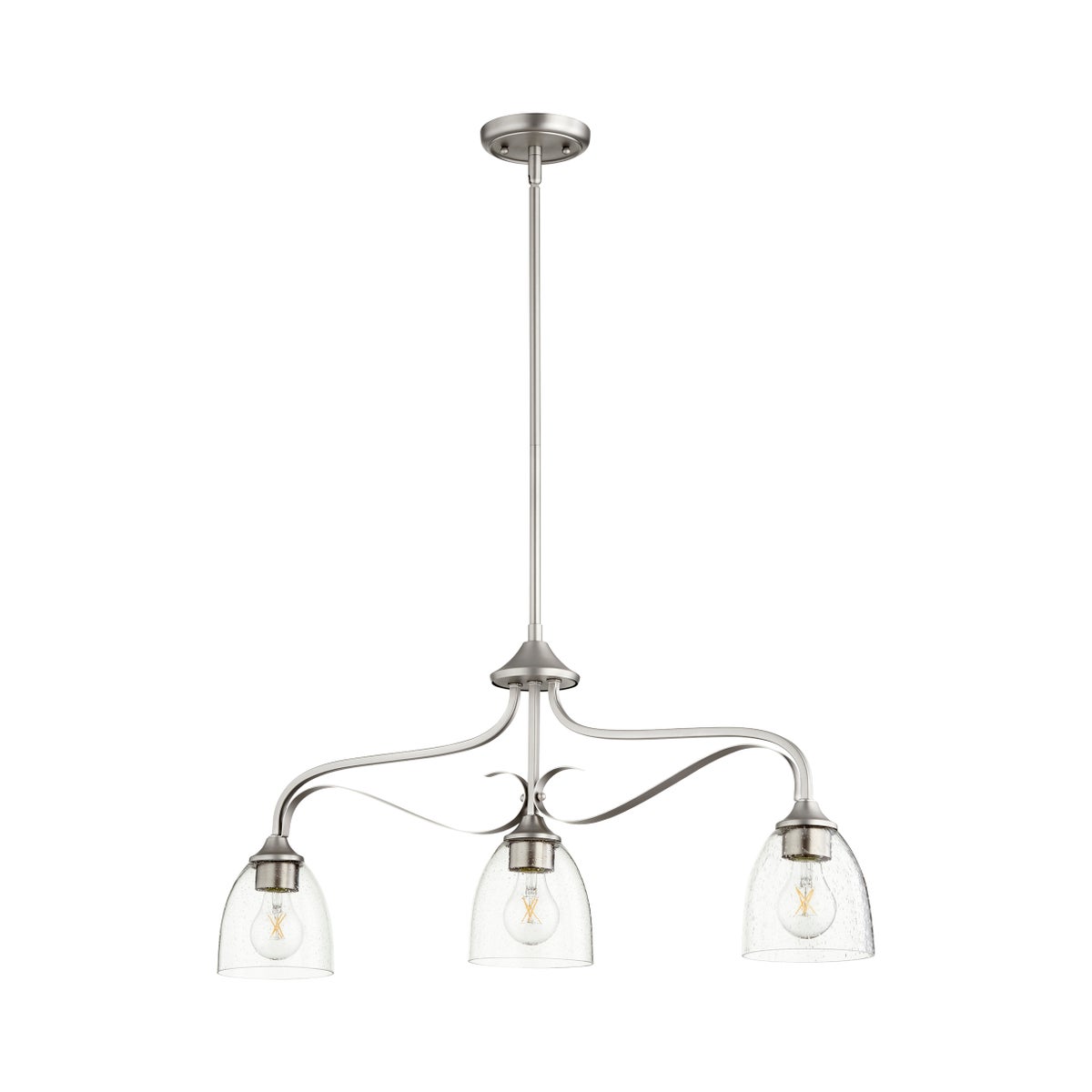 Jardin 3 Light Transitional Satin Nickel Linear Pendant