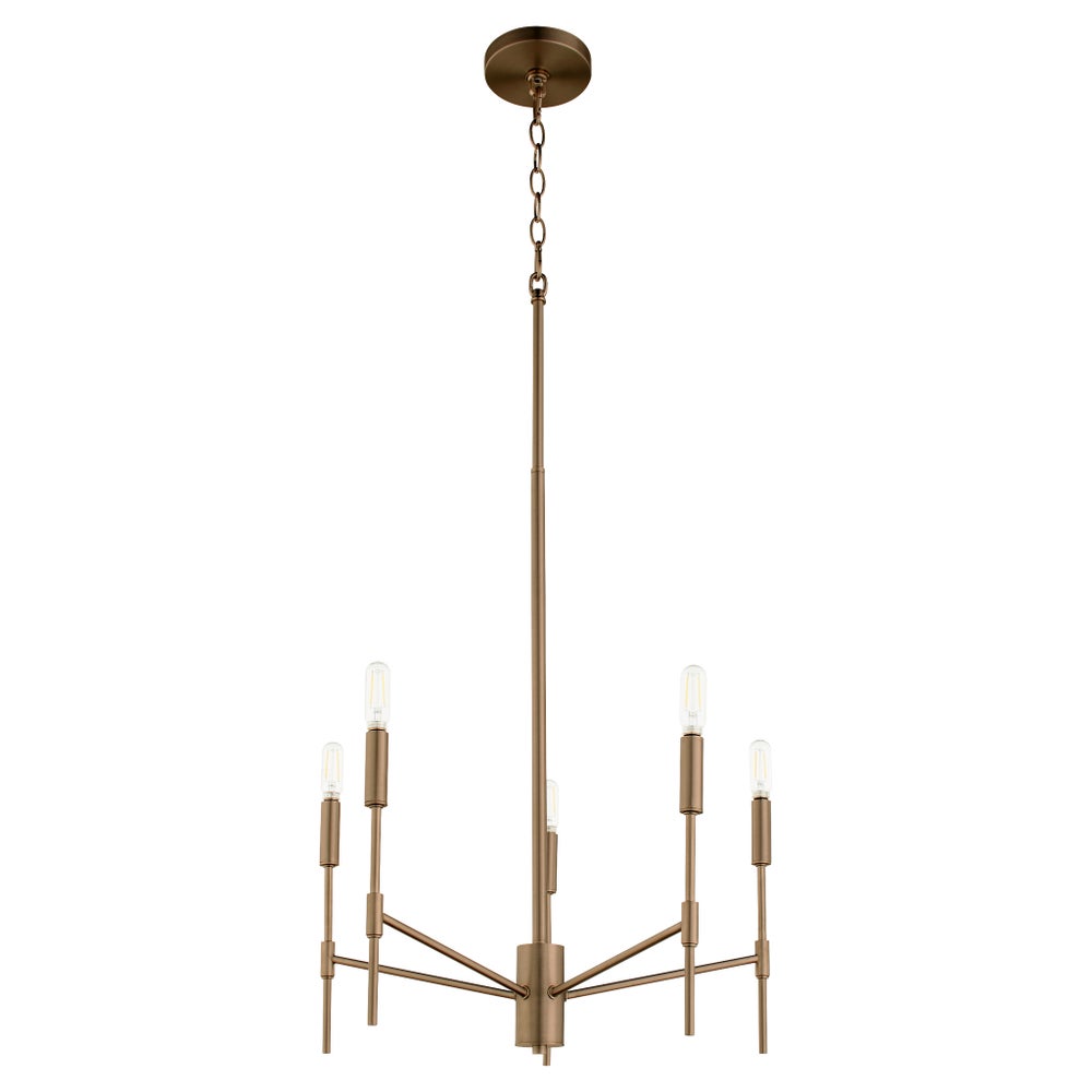 HAMILTON 5 Light Chandelier - Dark Brass