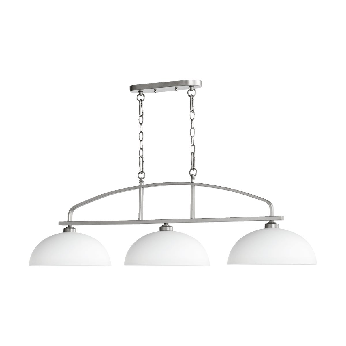 Reyes 3 Light Transitional Classic Nickel Linear Pendant
