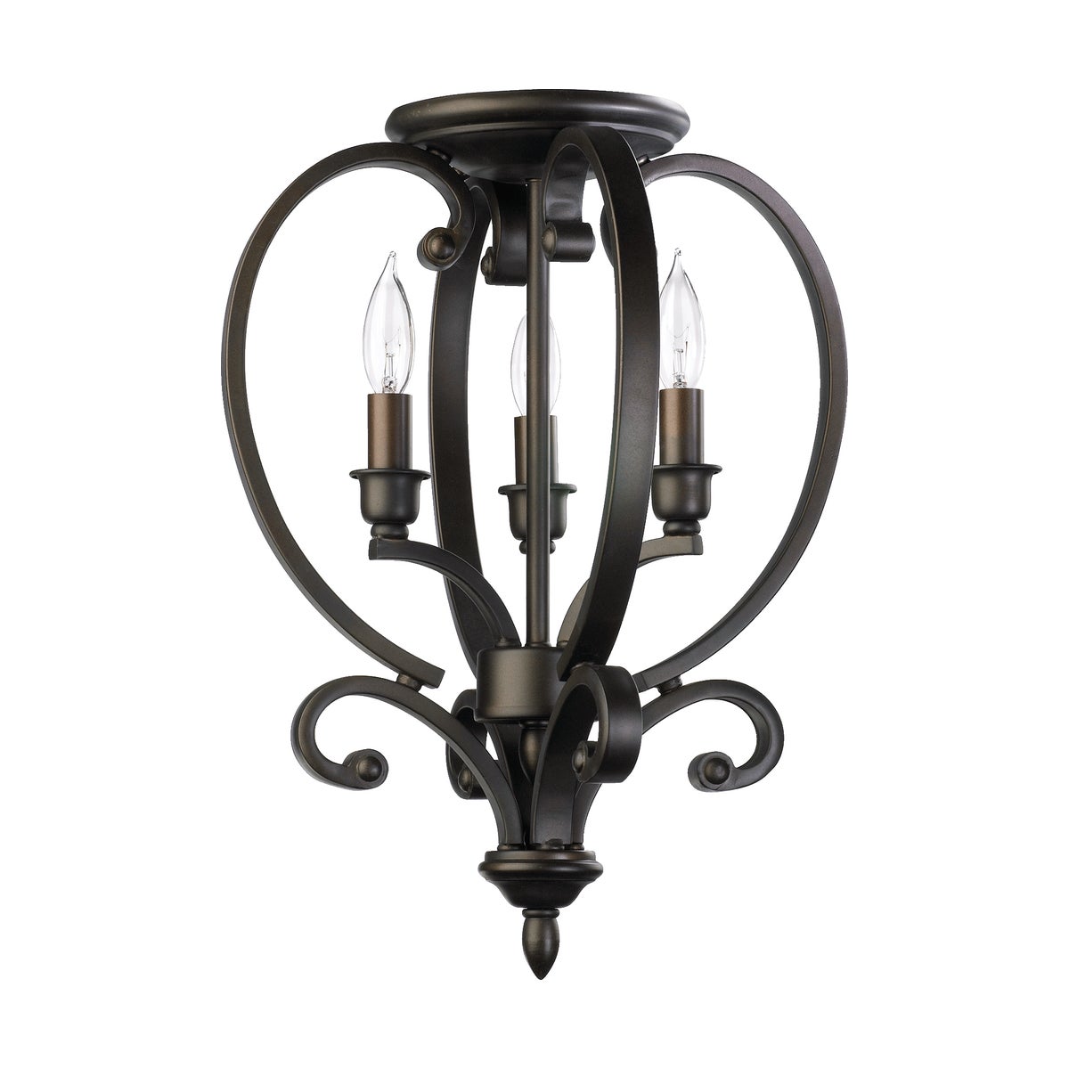 Bryant 12.5-in Semi-Flush Mount Oiled Bronze