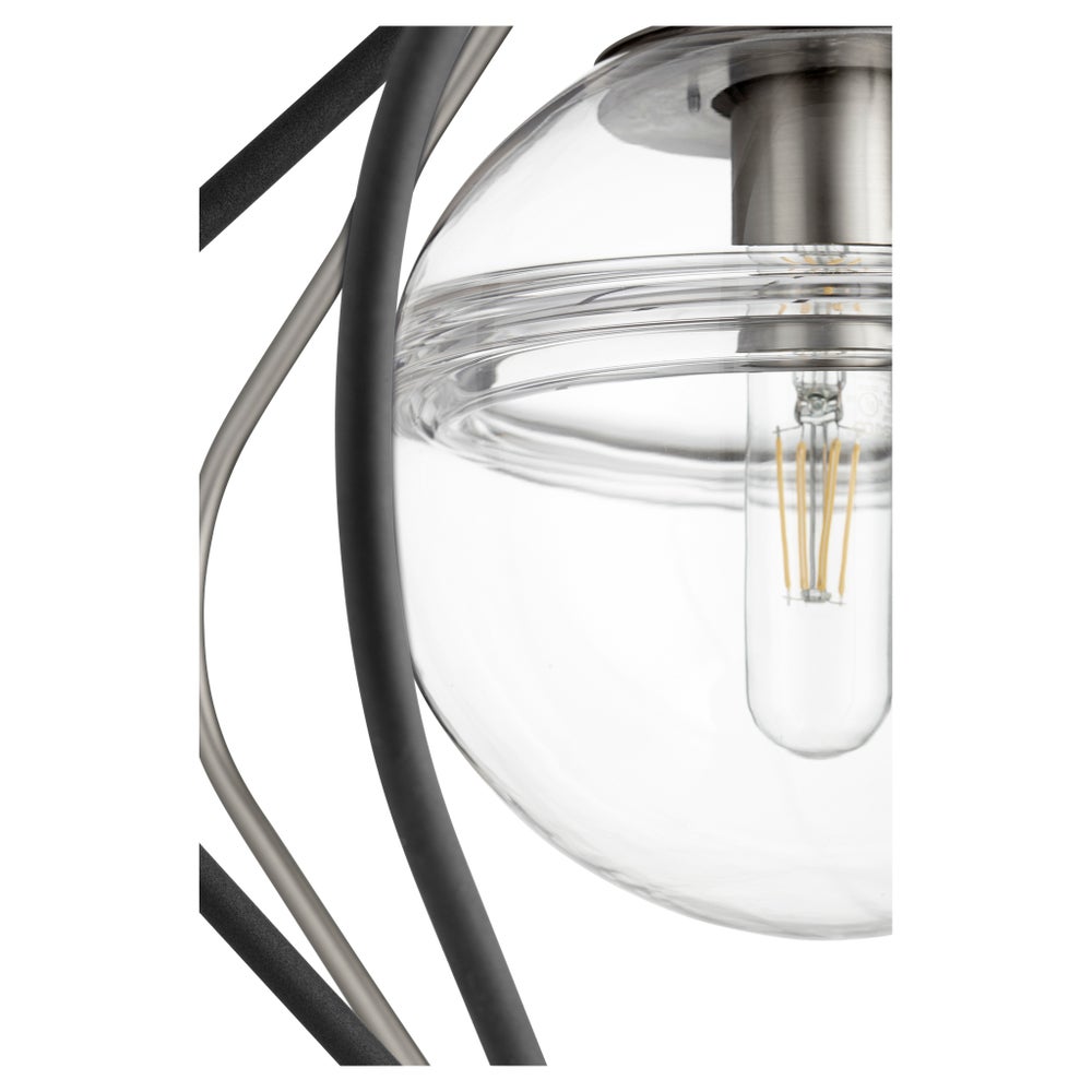 Gimble 1-Light Black/Satin Nickel Pendant