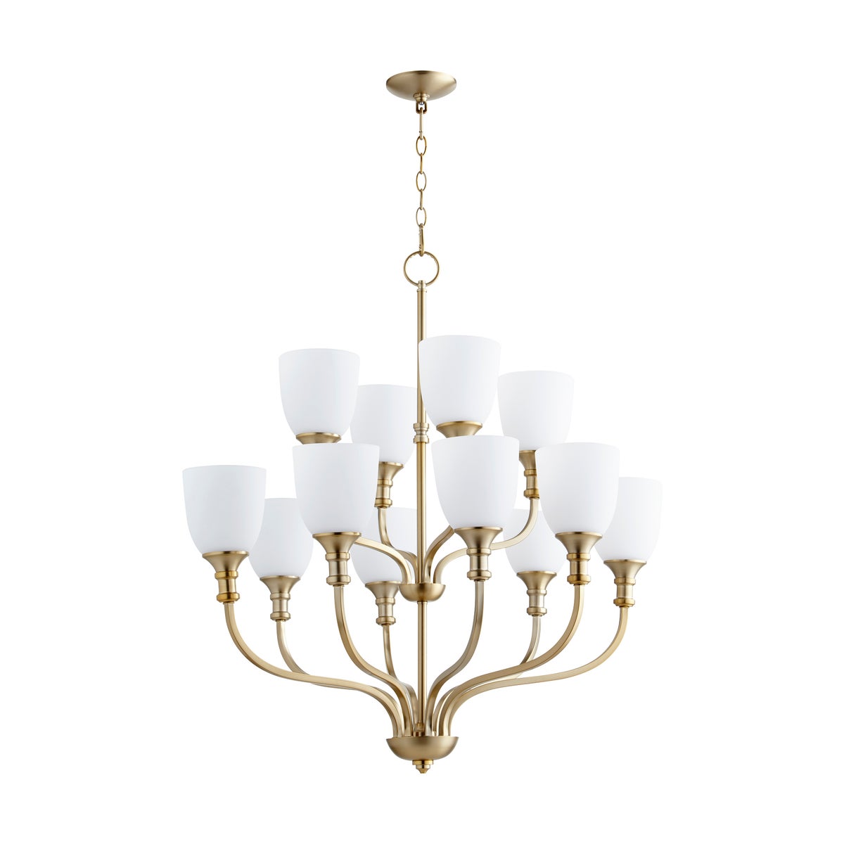 Richmond 12 Light Aged Brass Transitional Chandelier