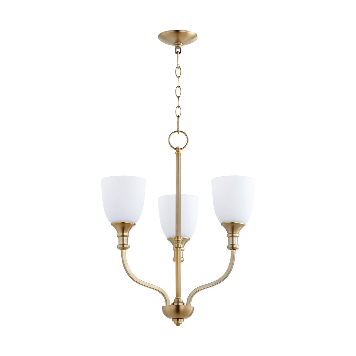 Richmond 3 Light Aged Brass Transitional Chandelier