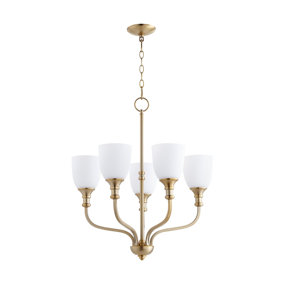 Richmond 5 Light Aged Brass Transitional Chandelier