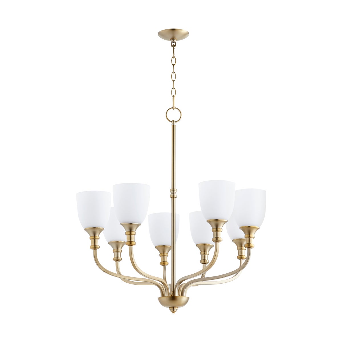 Richmond 8 Light Aged Brass Transitional Chandelier