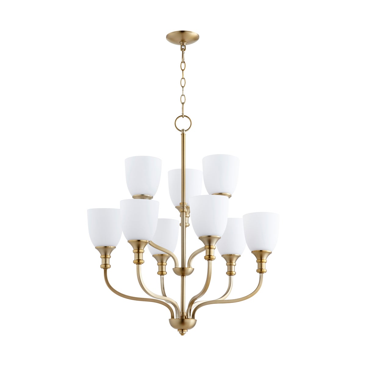 Richmond 9 Light Aged Brass Transitional Chandelier