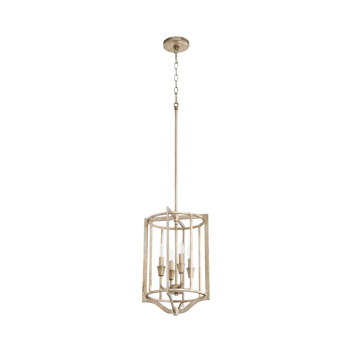 MARQUEE 4 Light Pendant - Aged Silver Leaf