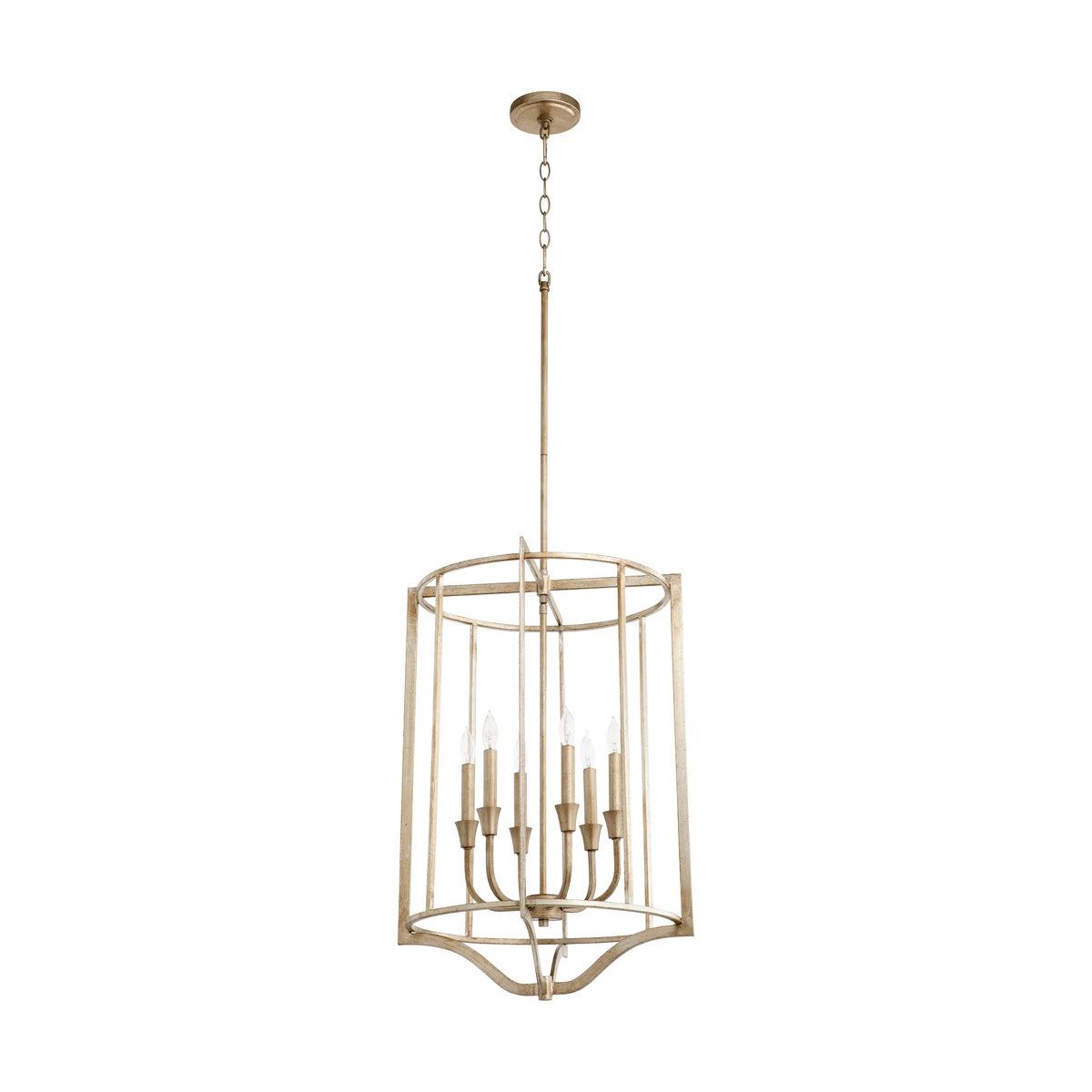 MARQUEE 6 Light Pendant - Aged Silver Leaf