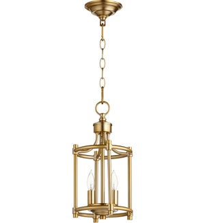 Rossington 2 Light Aged Brass Pendant