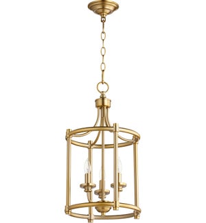 Rossington 3 Light Aged Brass Pendant