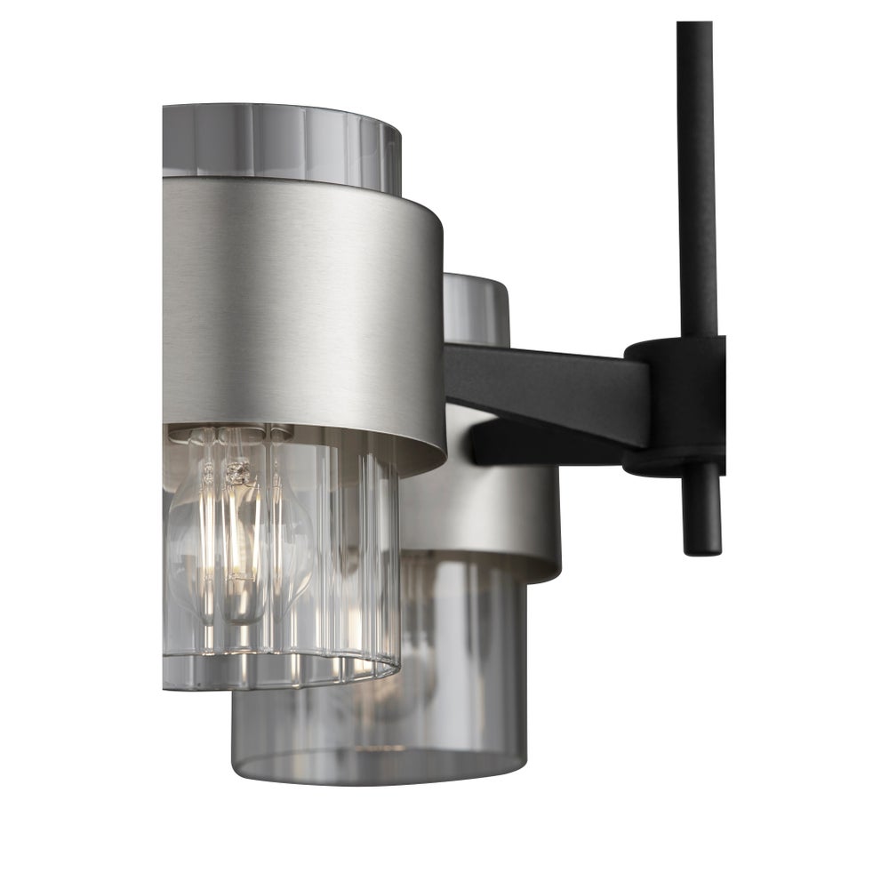 EPSILON 4 Light Chandelier - Black/Satin Nickel